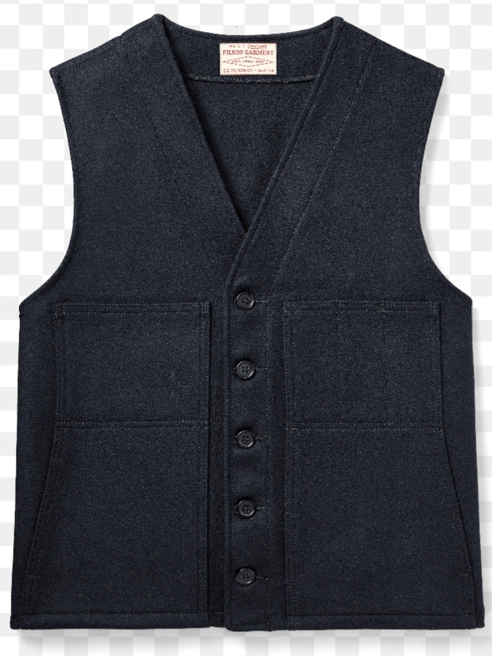 Filson Dark Grey Wool Button Vest
